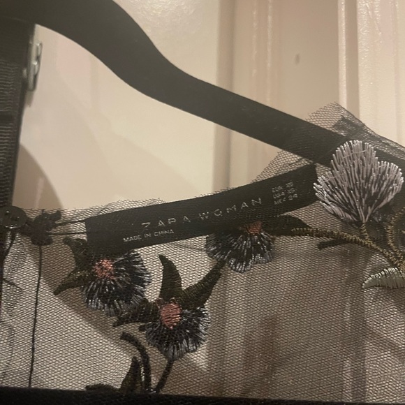 Zara Sheer Embroidered Top - Picture 5 of 6